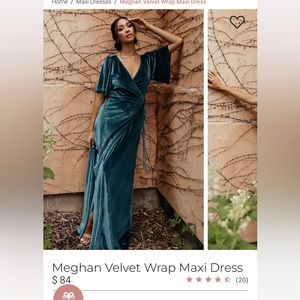 BALTIC BORN MEGHAN VELVET WRAP MAXI DRESS